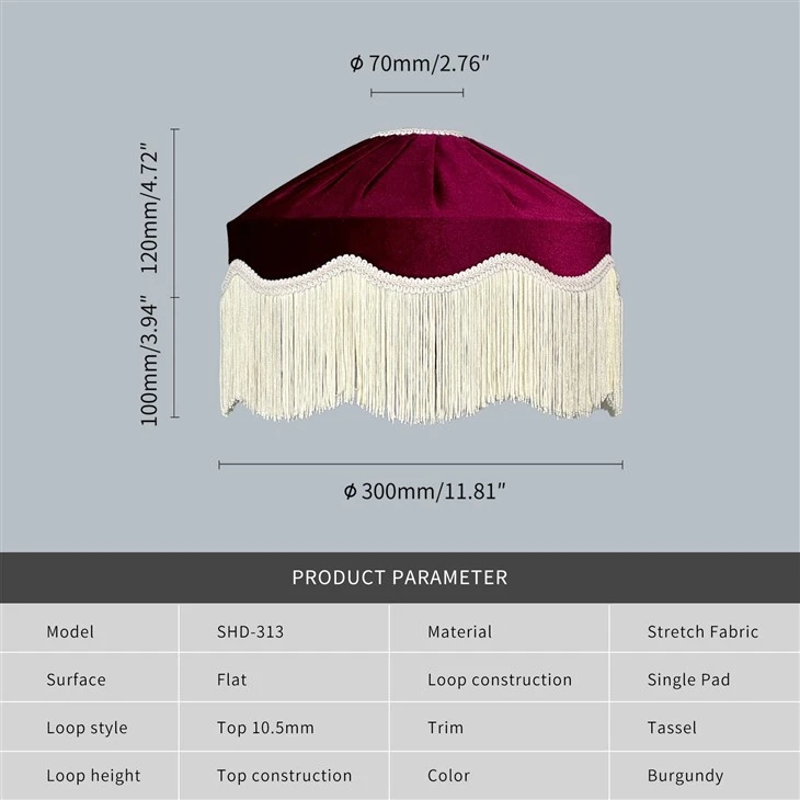 Burgundy Red Tassel Lampshade For Table Lamp manufacturers