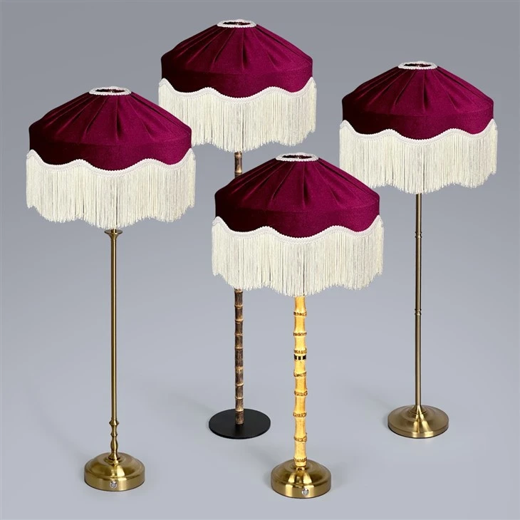 Burgundy Red Tassel Lampshade For Table Lamp suppliers