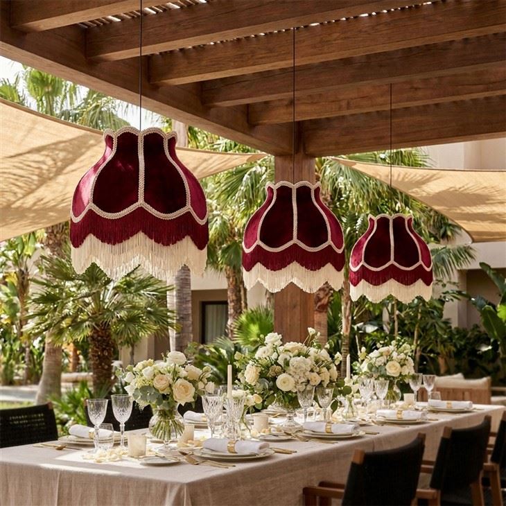 Colorful Lampshades Chandelier For Wedding Decor factory