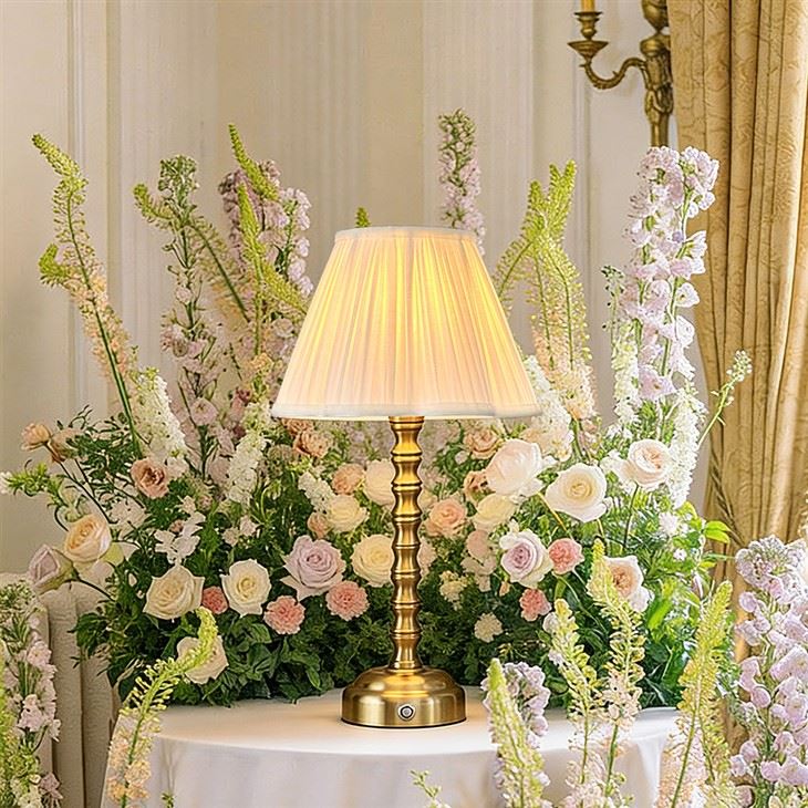 Metal Table Lamps White Shades For Cordless Rechargeable