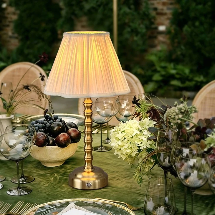Metal Table Lamps White Shades For Cordless Rechargeable factory