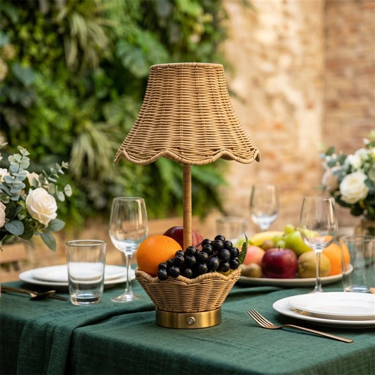 Natural Rattan Rechargeable Led Cordless Table Lamp suppliers