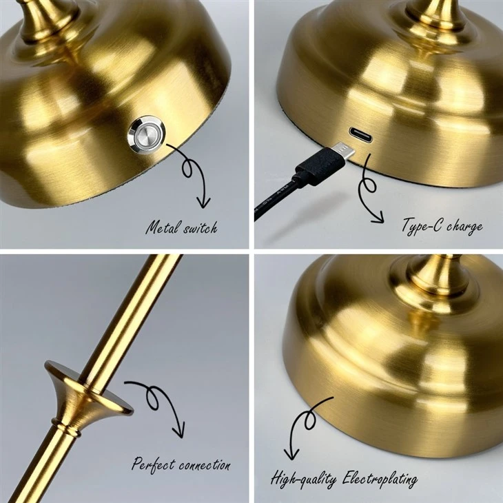 Rechargeable Cordless Burgundy Fabric Wedding Lamps high quality