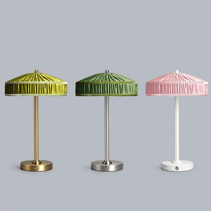 Rechargeable Table Light Green Fabric Shade suppliers