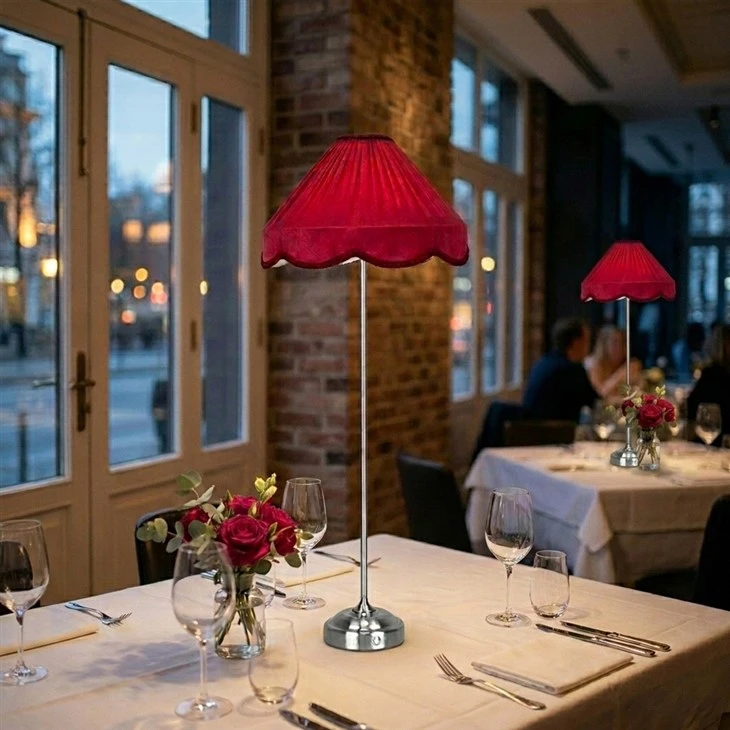 Silver Table Lamp Rechargeable Cordless For Wedding