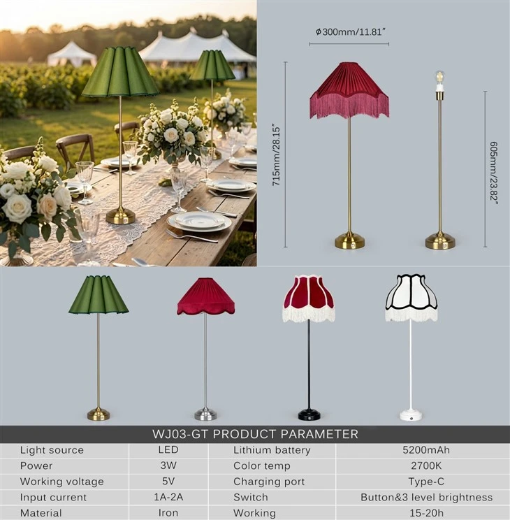 Silver Table Lamp Rechargeable Cordless For Wedding price