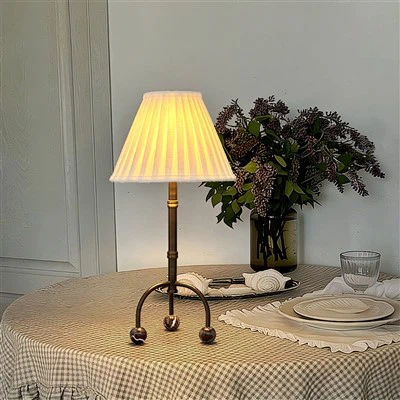 Dark Bronze Battery Marble Table Lamp