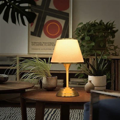 Dimmable Table Lamp Desktop Lamp Fabric Lampshade Decorative Reading Light