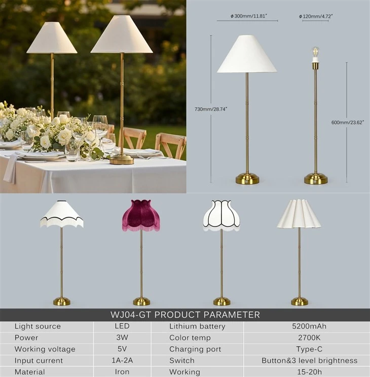 Wireless Rechargeable Tall Table Lamps For Wedding price