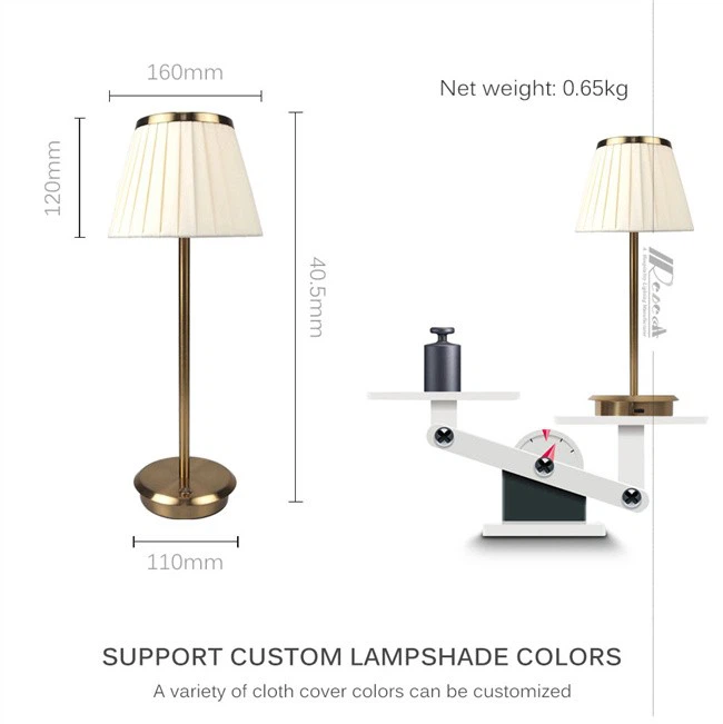 Cordless Table Lamp With Colorful Shade