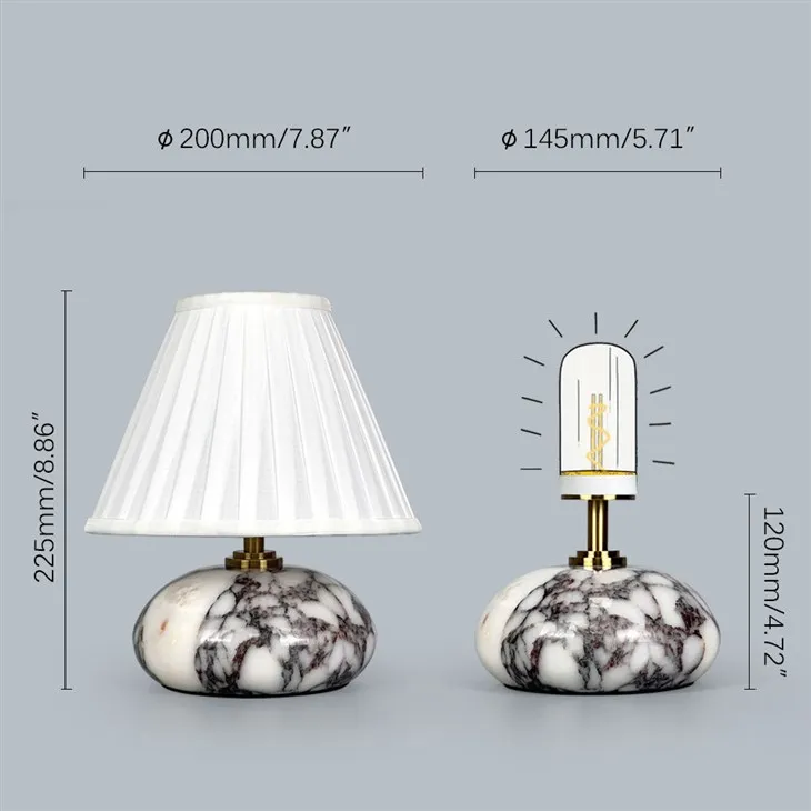 Luxury Handcrafted Real Marble Table Lamp high quality